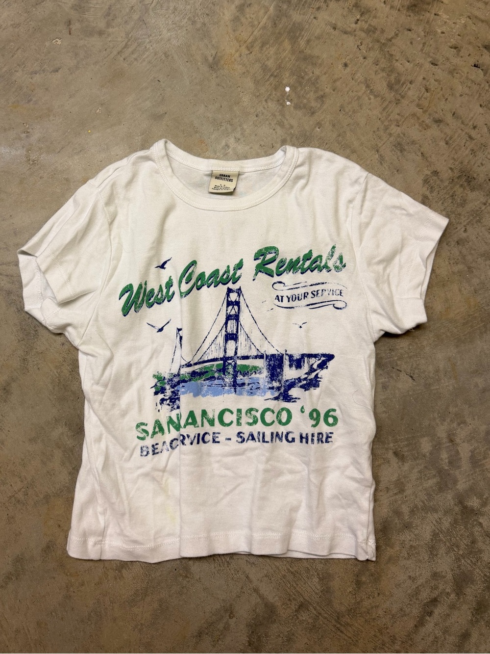 Urban Outfitters White Graphic 'West Coast Rentals' San Francisco Tee